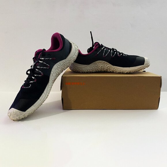 IN BOX MERRELL TRAIL GLOVE 7 PINK AND BLACK WALKING TRAIL RUNNERS WORN ONCE SZ 9 - Picture 6 of 13